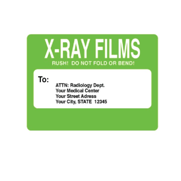 Return X-Ray Films Your Med Cntr Info 2-15/16"x3-1/2" White Green &Blk